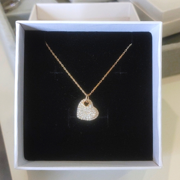 My Store Jewelry - 925 Sterling Silver Rose Gold Heart Necklace